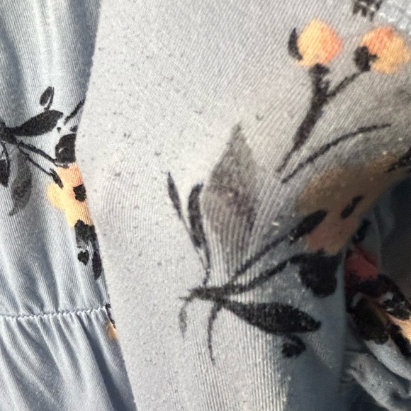 TORRID blue summer dress with pink flowers and black leaves size 4X - Picture 4 of 5